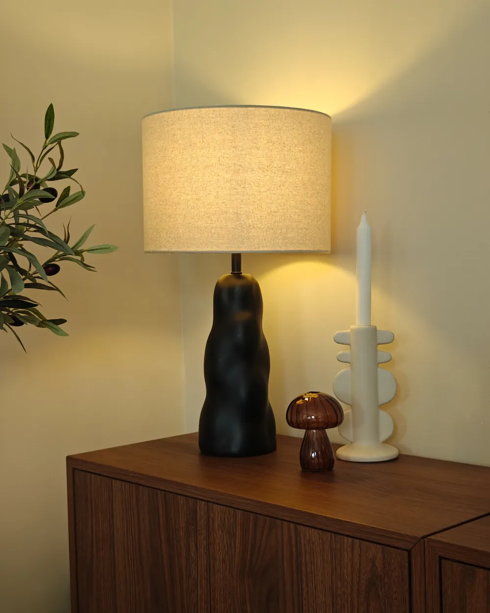 Tischlampe VILAR Keramik Schwarz_1022595