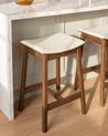 Set mit 2 Barhockern DIXON Holz Cremeweiß / Dunkelbraun