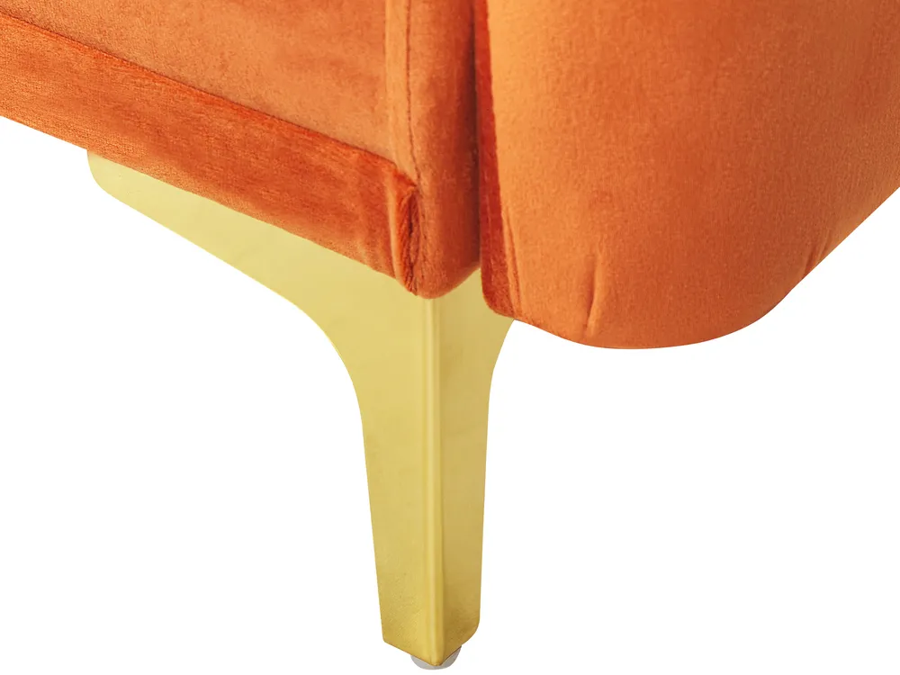 Sofa Bed 3 Seater LUCAN Velvet Orange_810475