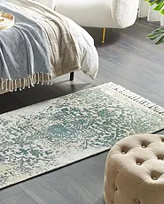 Rug BOYALI Light Beige 80 x 150 cm Viscose_836758
