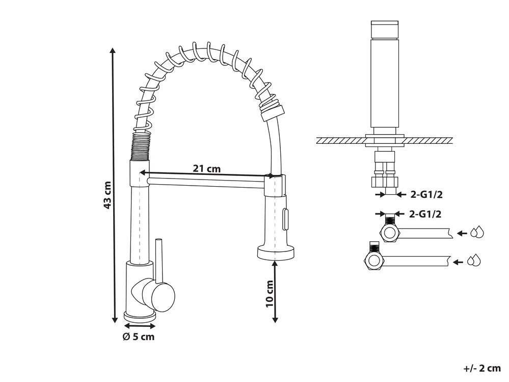 Küchenarmatur mit flexiblem Auslauf MAIHUE Silber_988000