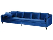 Sofa 4-Sitzer AURE Samtstoff Marineblau_851571