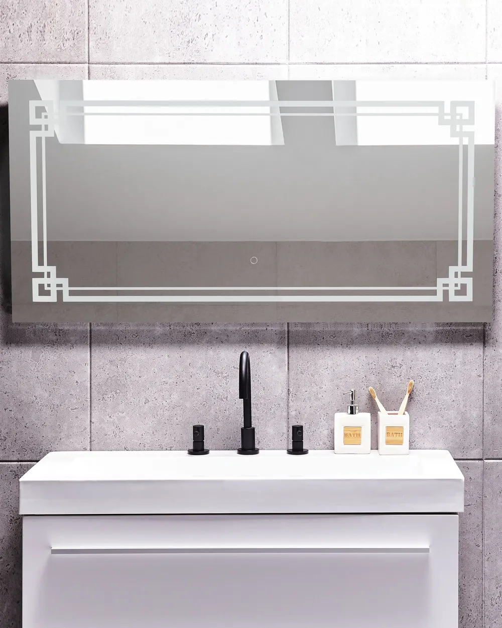 LED-Badezimmer-Spiegel AVRANCHES 120 cm 60 cm Silber_863031