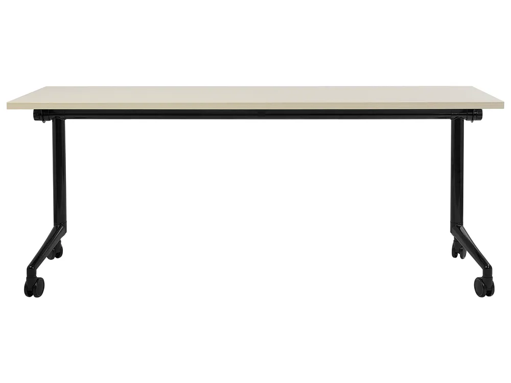 Zusammenklappbarer Schreibtisch CAVI 180 cm 60 cm mit Rädern Hellbraun_922313