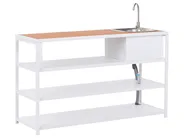 Outdoor-Küche mit Spüle AVETRANA Braun / Weiß Metall_987540