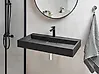 Hängewaschbecken QUENKO 90 x 46 cm Mineralguss Schwarz