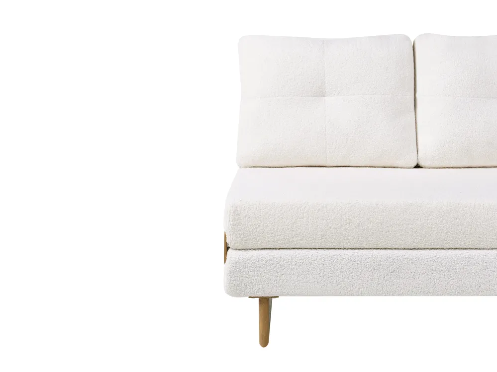 Sofa Bed 2 Seater JERSLEV Boucle Off-White_1012077