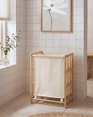Wäschekorb MERIN Bambus Hellbraun 45 L_1185094