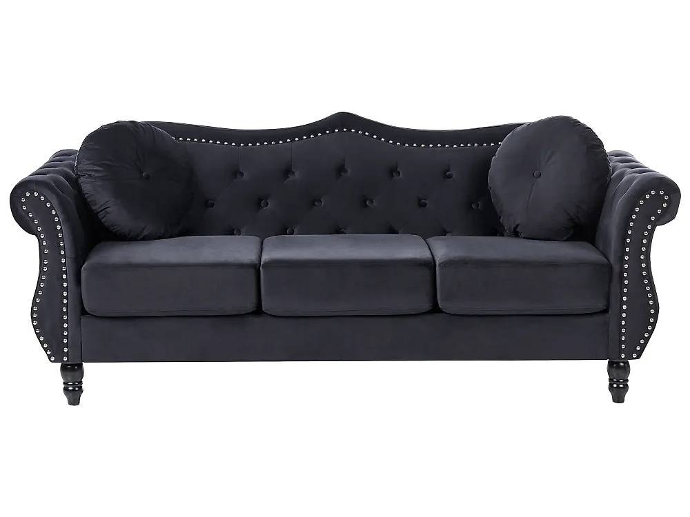 Sofa 3 Seater SKIEN Velvet Black