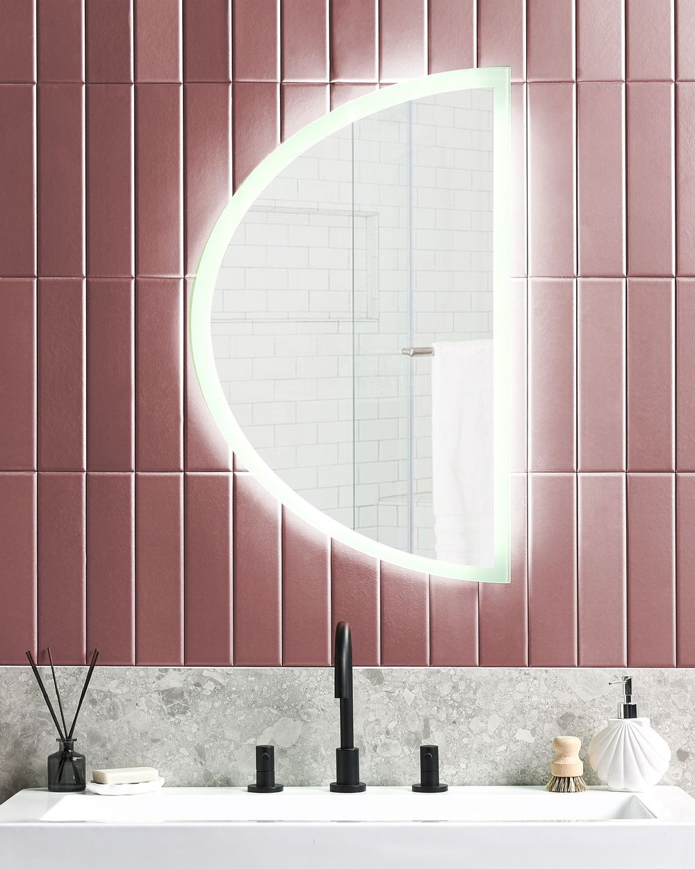 LED badkamerspiegel BEZONS 49 cm 80 cm Zilver