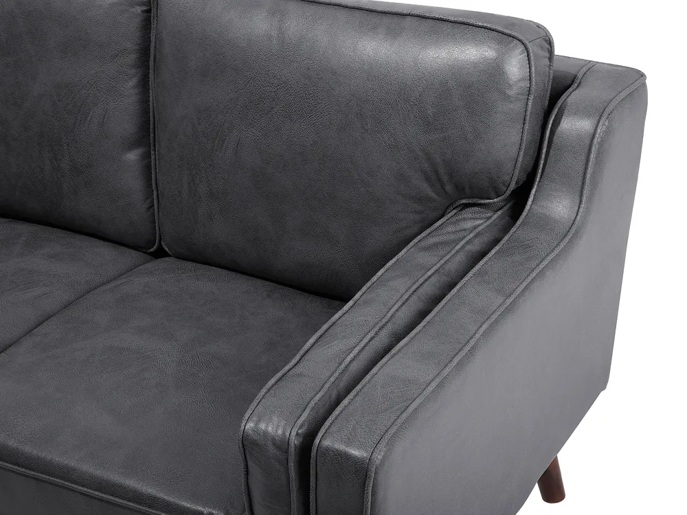 Sofa 2-Sitzer LOKKA Kunstleder Grau_697871