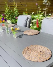 Gartenmöbel Set 6-Sitzer CASCAIS inkl. Kissen Polyrattan Grau_980021