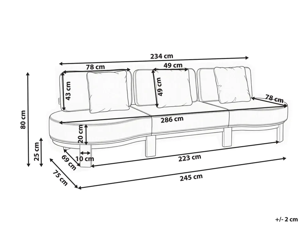 Garden Sofa 3 Seater ARZELLO Acacia Wood Light Brown_1163958