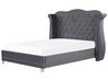 Bett mit Lattenrost Samtstoff AYETTE 180 x 200 cm Grau