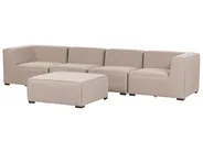 Gartensofa mit Ottomane 4-Sitzer AREZZO modular Beige_848092
