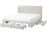 Bett mit Schubladen SOUTRIN Stoff Beige 180 x 200 cm_993435