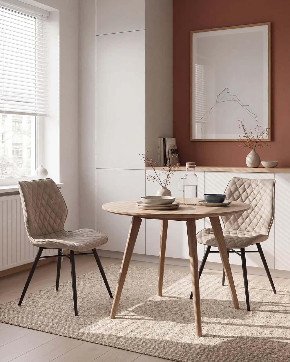 Esszimmerstuhl 2er Set LISLE Stoff Beige_1150869