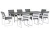 Gartenmöbel Set 8-Sitzer PANCOLE inkl. Kissen Metall Grau