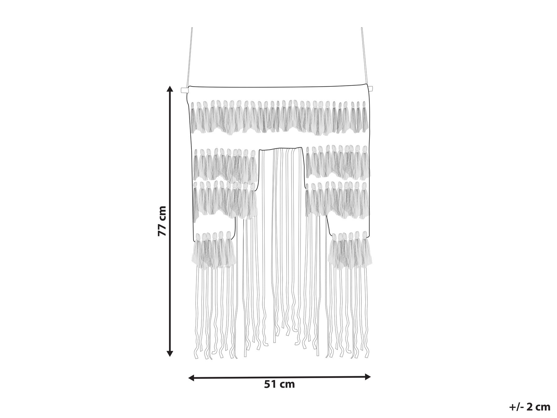Wandbehang NADRA Baumwolle 77 cm Hellbeige_847629