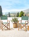 Set of 2 Garden Chairs CINE Acacia Wood Dark Green