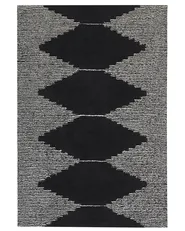 Teppich BATHINDA Schwarz / Weiß 160 x 230 cm Baumwolle_817033