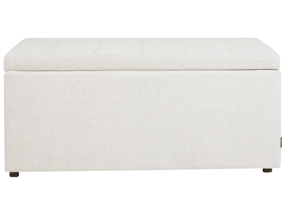 Ottomane mit Stauraum OREM Stoff Cremeweiß_924266