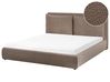 Bett mit Lattenrost Bouclé BAJONNA 160 x 200 cm Braun