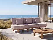 Garden Sofa 3 Seater ARZELLO Acacia Wood Light Brown_1163917