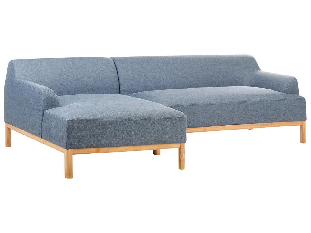 Ecksofa 3-Sitzer SOSJO Stoff Blau rechtsseitig_941010