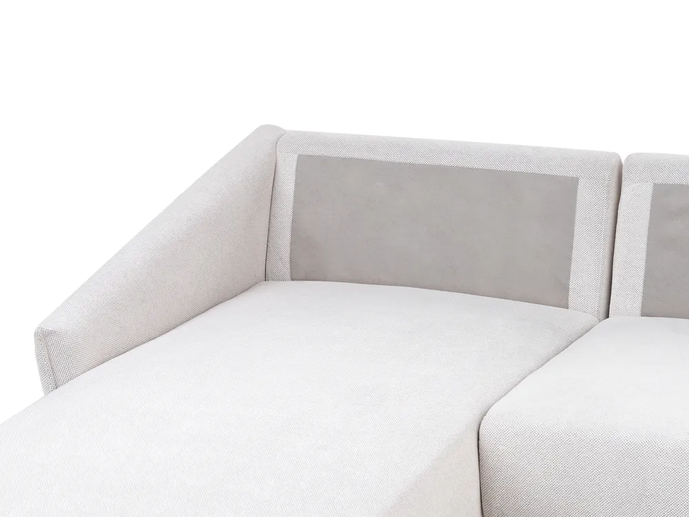 Ecksofa 3-Sitzer VARDE Stoff Cremeweiß rechtsseitig_966004