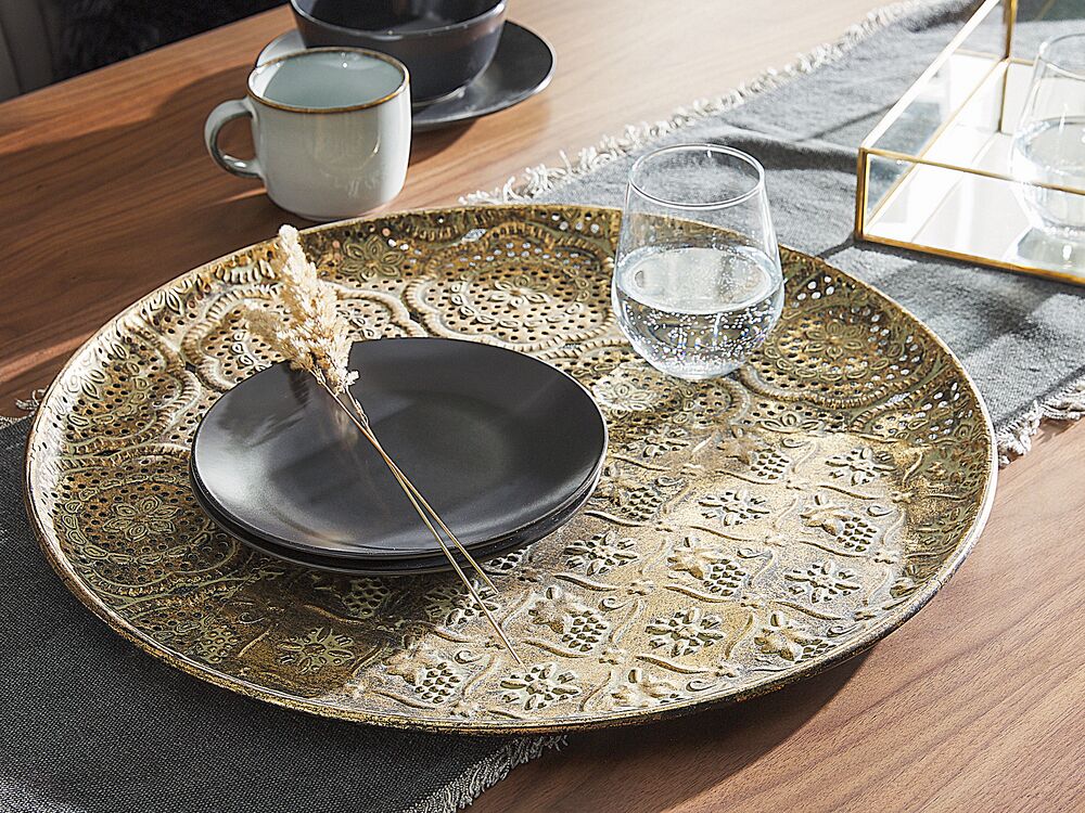 Decorative Tray KITNOS Metal Gold