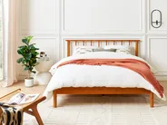 Bett mit Lattenrost Kiefernholz BARRET 140 x 200 cm Braun_875127