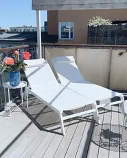 Sonnenliege CATANIA mit Relaxfunktion Metall Weiß_888184