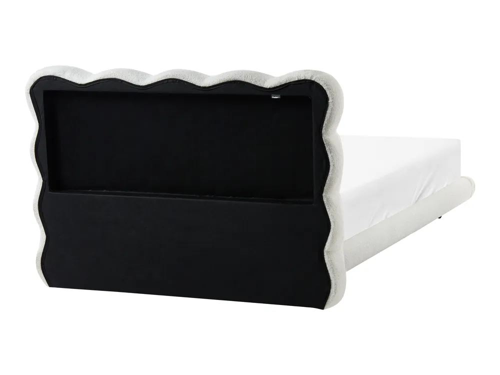 Bett mit Lattenrost Bouclé SOULISSE 120 x 200 cm Cremeweiß_1129907