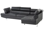 Corner Sofa 5 Seater NORREA Faux Leather Black Left Hand_718336