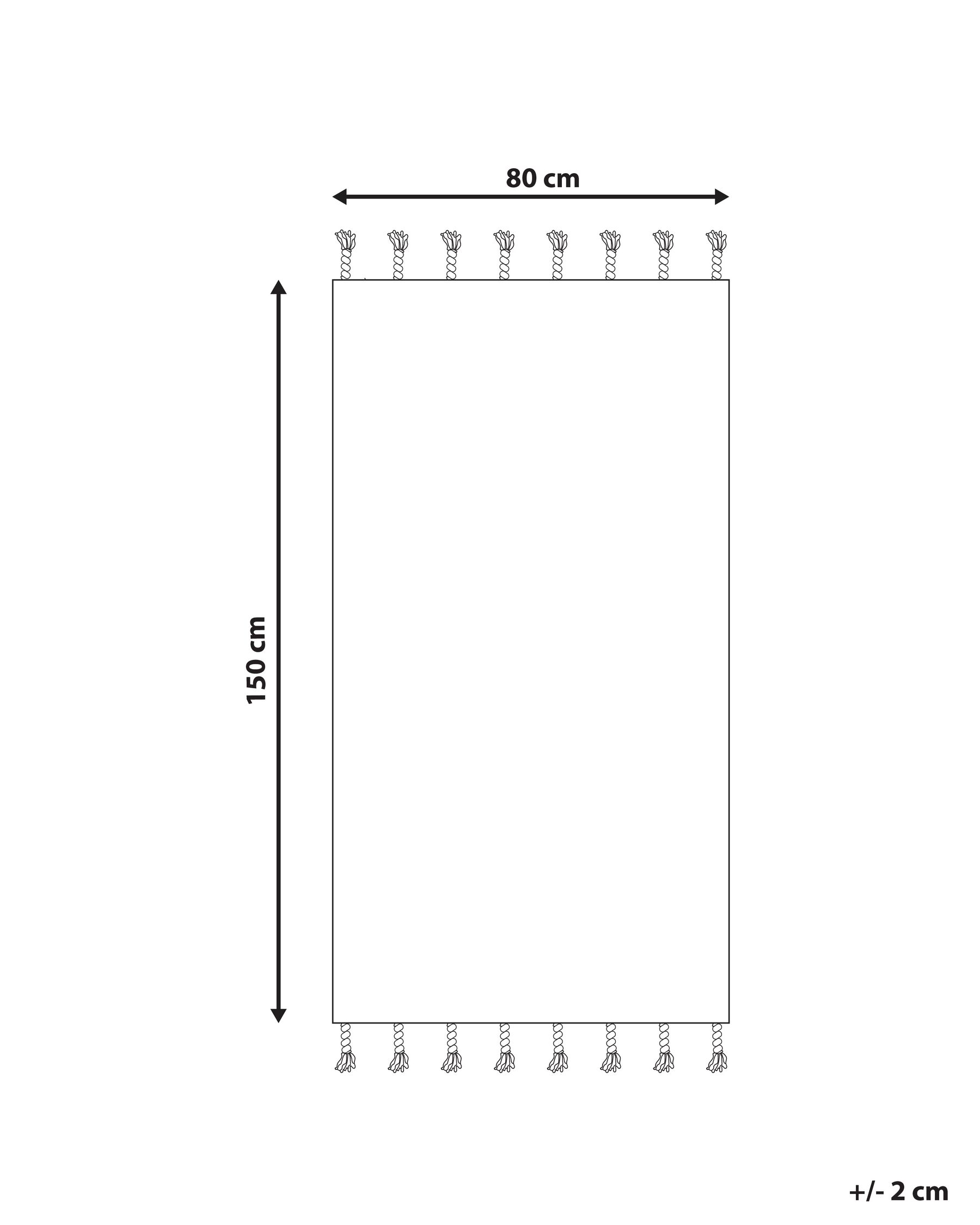 Teppich KEBIR Cremeweiß 80 x 150 cm Baumwolle_830863