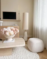 Pouf BARRON Bouclé Cremeweiß_1031519