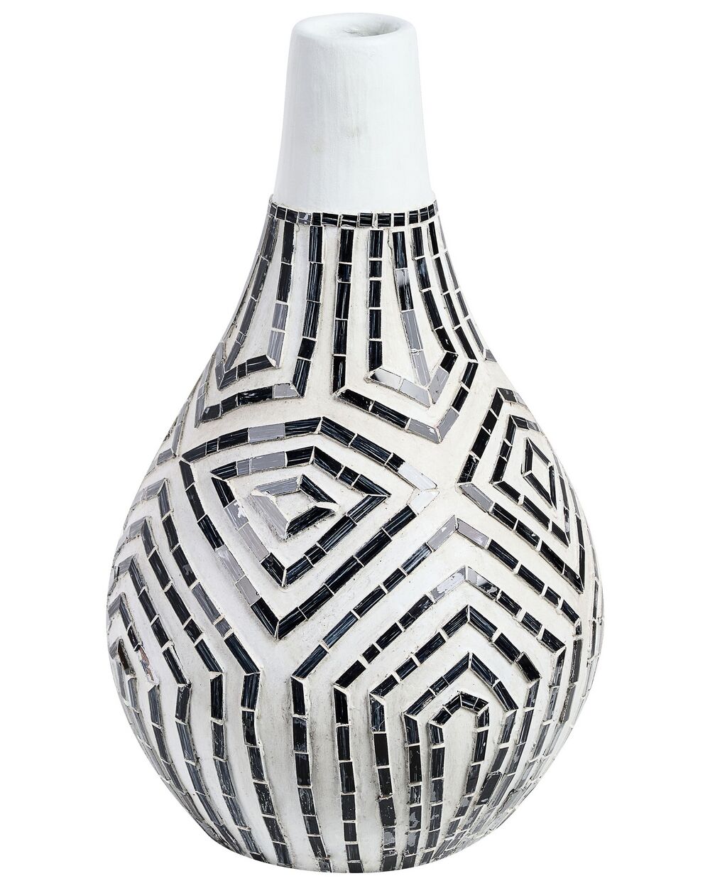 Decoratieve vaas OMBILIN 50 cm Keramiek Wit
