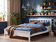 Bett mit Lattenrost Kiefernholz MAYENNE 160 x 200 cm Weiß_1151321