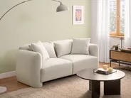 Sofa 3-Sitzer EKENES Stoff Cremeweiß_1074789