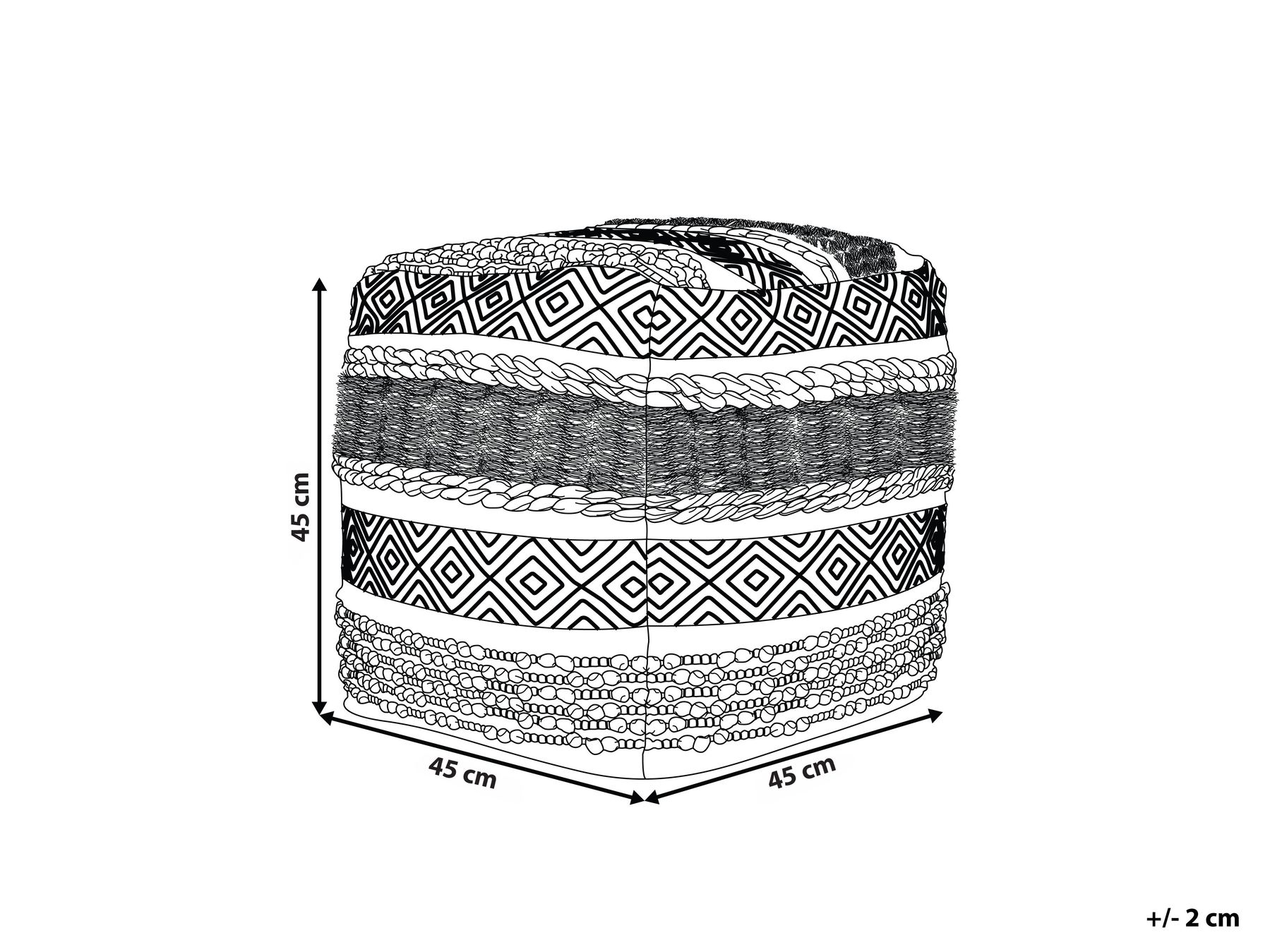 Pouf KANAM Baumwolle Hellbeige_755108