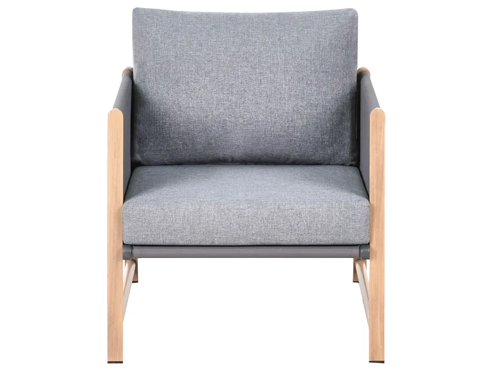 Lounge Set mit Tisch und Ottomane 5-Sitzer NOLA Metall Grau_998370