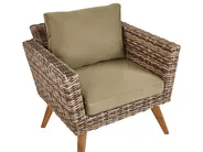 Garden Lounge Set with Table 4 Seater VITTORIA PE Rattan Olive Green_930736