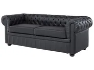 Sofa 3 Seater CHESTERFIELD Leather Black_539828