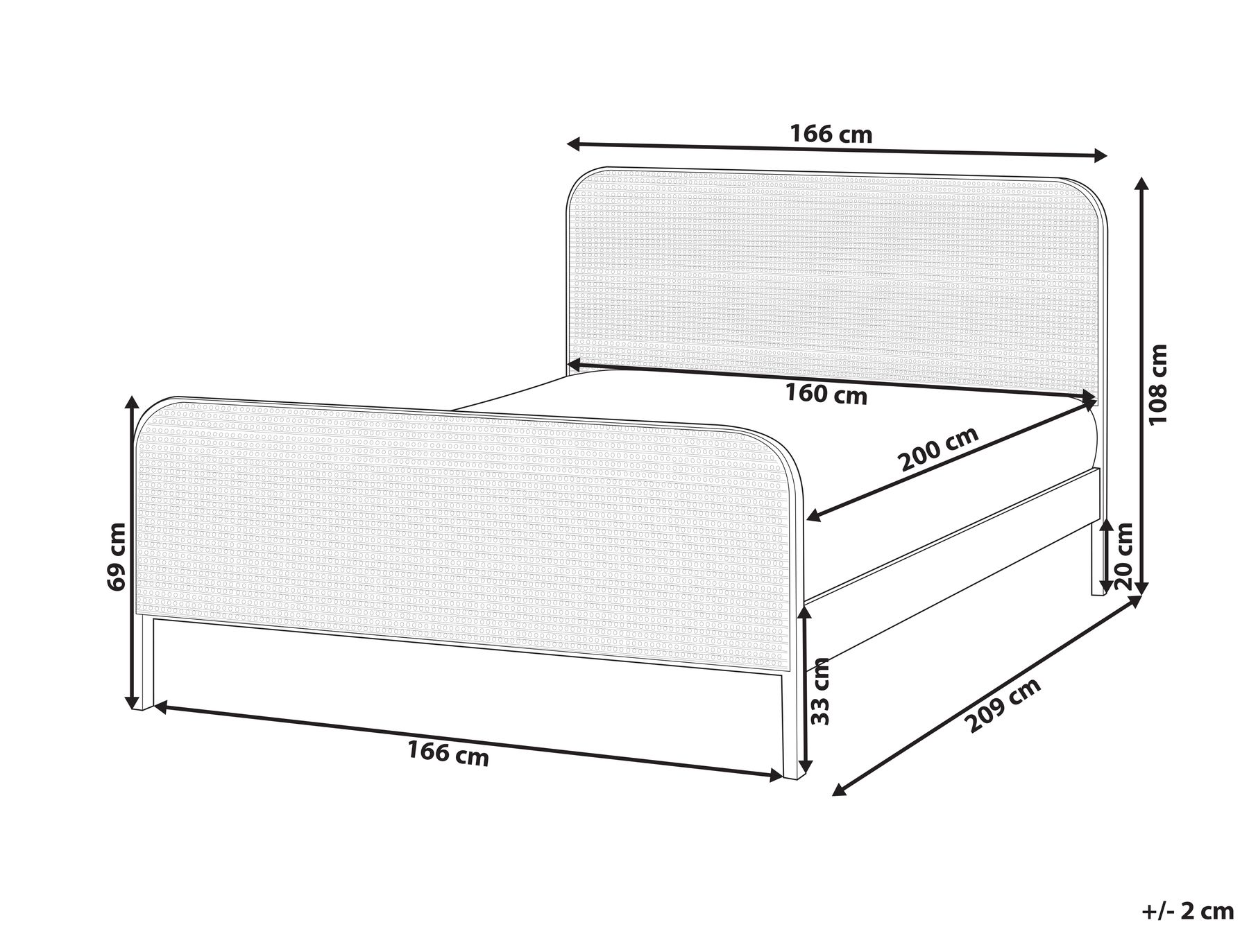Bed Pine Wood GONFARON 160 x 200 cm (EU King Size) Black_977096