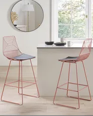 Set of 2 Bar Chairs BISBEE Metal Rose Gold_868493
