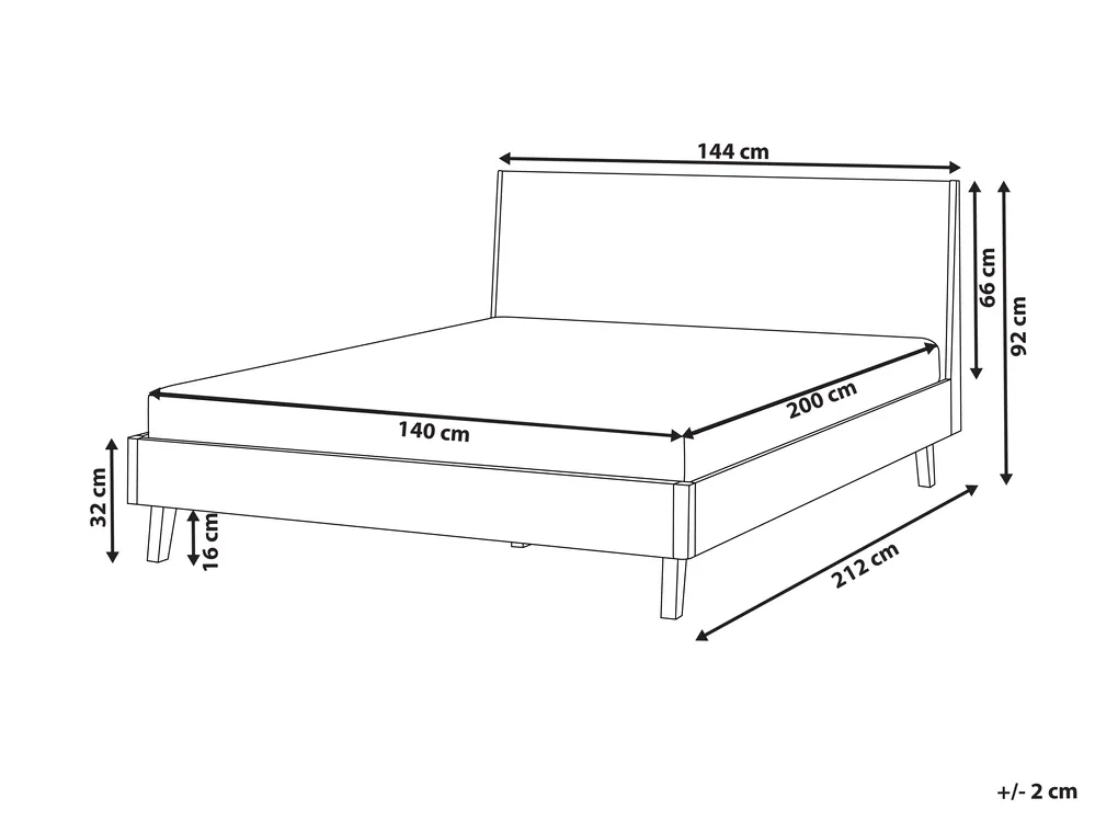 Krevet WIZERNES 140 x 200 cm svijetlo hrastovo_979993