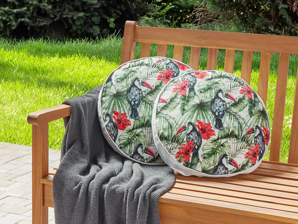 Gartenkissen 2er Set MALLARE Tiermuster 40 x 40 cm Grün