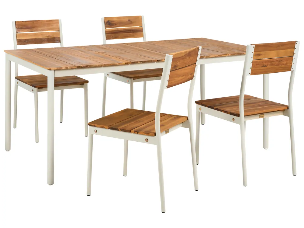 Gartenmöbel Set 4-Sitzer GIOVINAZZO Akazienholz Braun