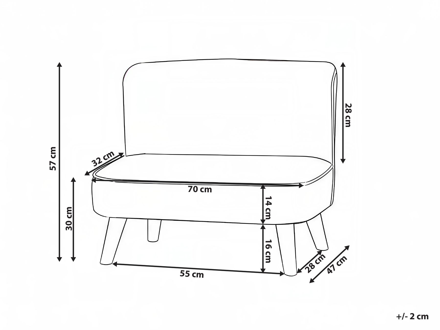 Kindersofa RISBY Samtstoff Hellblau_1055770